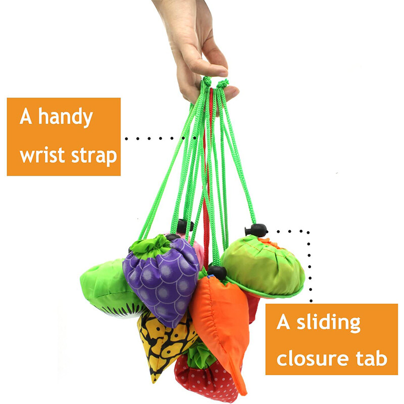 Novitet oblika voća Višekratne torbe za kupnju namirnica Sklopiva torbica za pohranu Prikladne torbe za kupovinu namirnica za putovanja