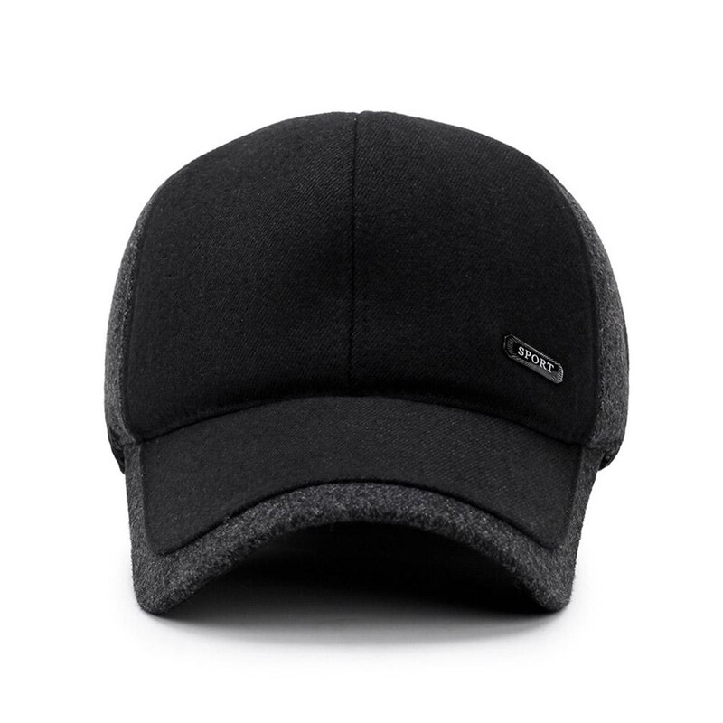 Vīriešu ziemas cepures pusmūža un vecāka gadagājuma cilvēkiem, lai saglabātu siltumu beisbola cepures Ikdienas ziemas ausu aizsargcepures sporta cepures