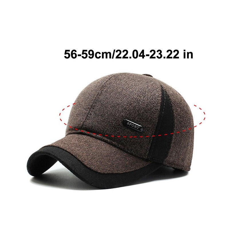 Vīriešu ziemas cepures pusmūža un vecāka gadagājuma cilvēkiem, lai saglabātu siltumu beisbola cepures Ikdienas ziemas ausu aizsargcepures sporta cepures