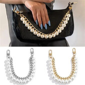 Lanț de schimb pentru geanți Curea de lanț de perle de imitație Genți de bricolaj Poșetă Genți de mână Mânere de înlocuire Piese de saci Accesorii