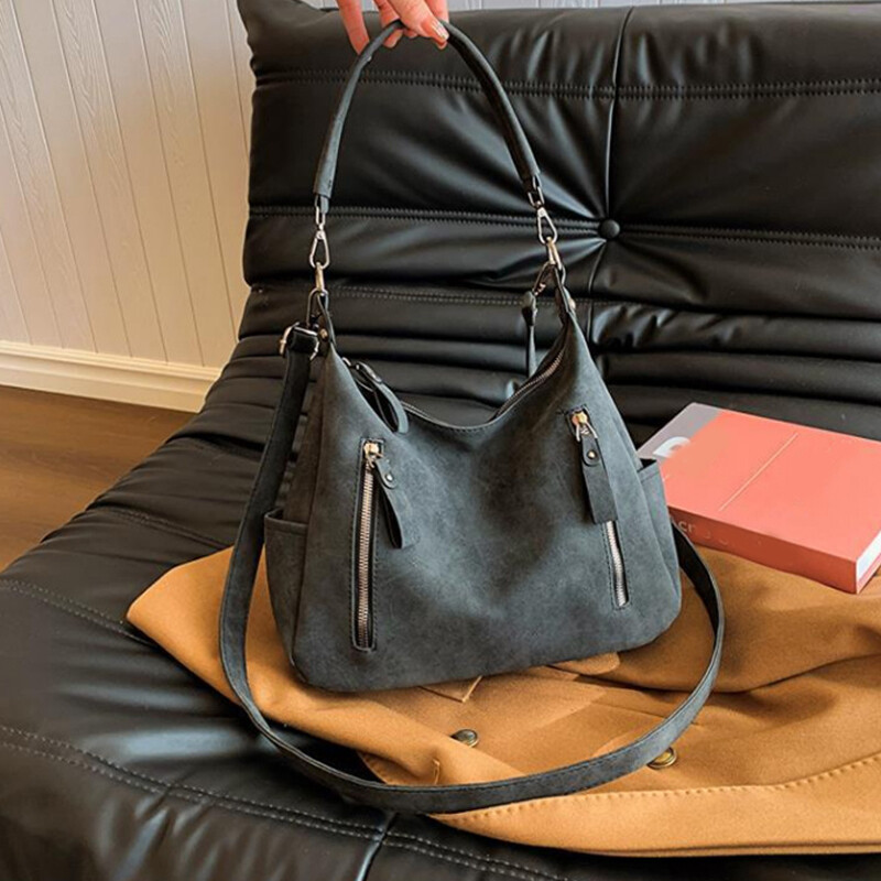 Geantă crossbody pentru femei, de designer de lux, cu cruce oblică, cu o singură geantă de umăr, genți de mână de mare capacitate, retro, mată, din piele PU.