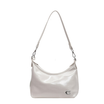 Geantă de umăr de modă PU pentru femei, geantă de mesager la modă, cu închidere cu fermoar, geantă cu lanț, curea reglabilă, geantă hobo șic