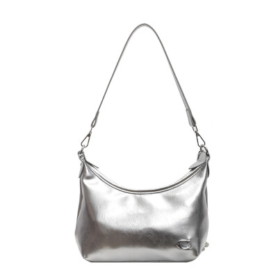 Geantă de umăr de modă PU pentru femei, geantă de mesager la modă, cu închidere cu fermoar, geantă cu lanț, curea reglabilă, geantă hobo șic