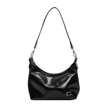 Geantă de umăr de modă PU pentru femei, geantă de mesager la modă, cu închidere cu fermoar, geantă cu lanț, curea reglabilă, geantă hobo șic