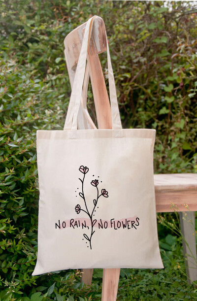 Harajuku No Rain No Flowers Genți de cumpărături pentru doamne Genți de mână cu flori Estetică Grafică Genți de cumpărături din pânză Tote Capacitate mare