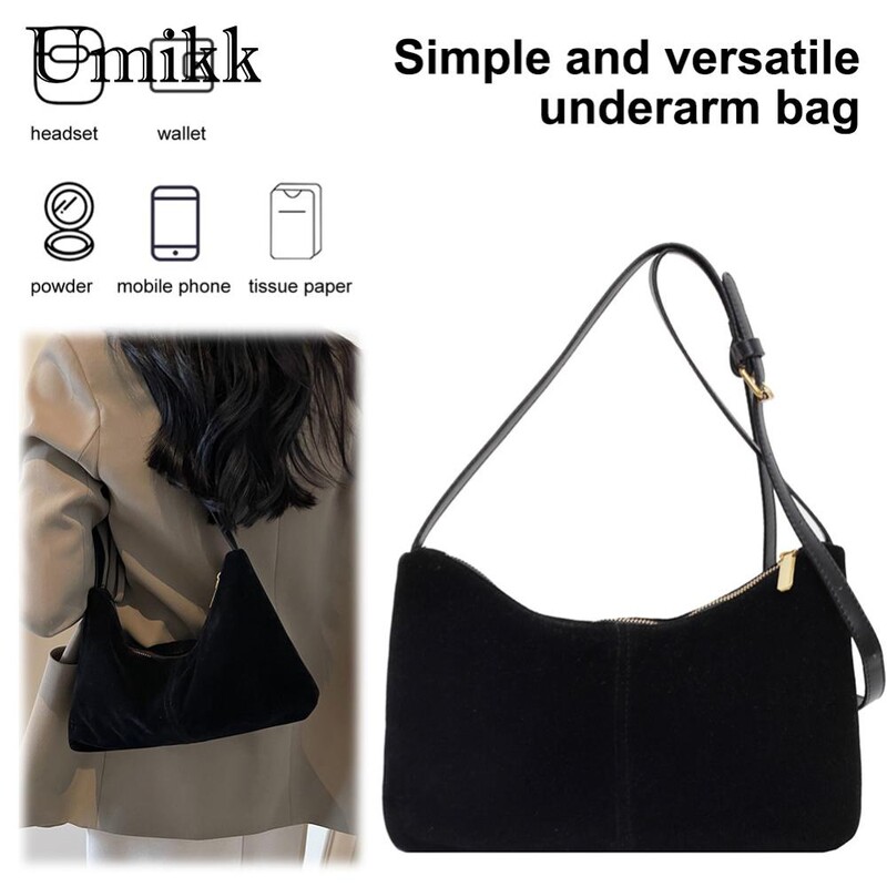 Geantă de umăr din piele intoarsa pentru femei, cu curea reglabila, geanta de tip crossbody cu buzunare multiple.