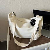 Geantă de umăr din pânză pentru femei Geantă de piept de mare capacitate, cu centură cu jumătate de lună, ocazională, Genți de mesager, Geantă cu găluște pentru navetă