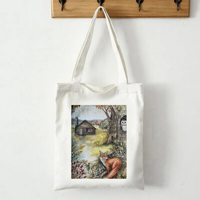 Geantă de cumpărături amuzantă cu desene animate cu veveriță, geantă de umăr de vară, geantă de cumpărături portabilă pentru mediu, cadou