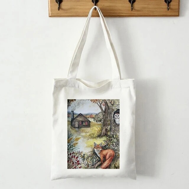 Geantă de cumpărături amuzantă cu desene animate cu veveriță, geantă de umăr de vară, geantă de cumpărături portabilă pentru mediu, cadou