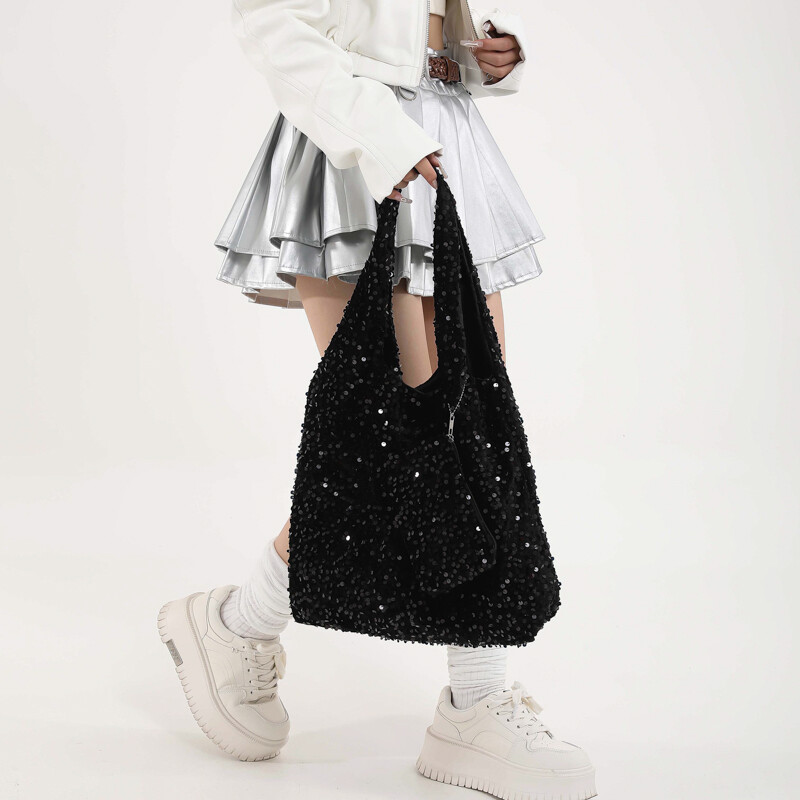 Tote Bag sievietēm Sequin plecu soma Moderns Hobo Bag padušu soma darba ceļojumu iepirkšanās