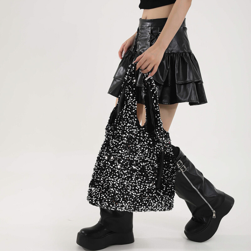 Tote Bag sievietēm Sequin plecu soma Moderns Hobo Bag padušu soma darba ceļojumu iepirkšanās