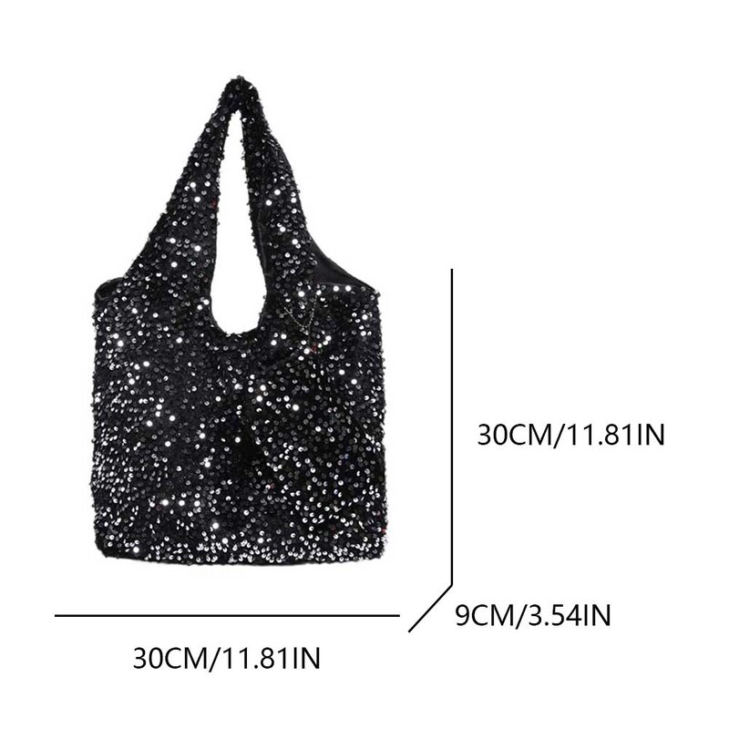 Tote Bag sievietēm Sequin plecu soma Moderns Hobo Bag padušu soma darba ceļojumu iepirkšanās
