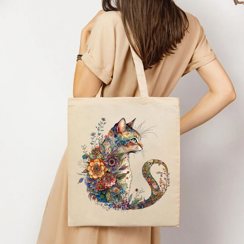 Dāvana kaķu mīļotājiem Mamma Dāvanas Tote Bag Pet Mom Sieviešu Eleganta rokassomiņa Liela ietilpība Sieviešu plecu somas Tirgus Iepirkšanās Tote