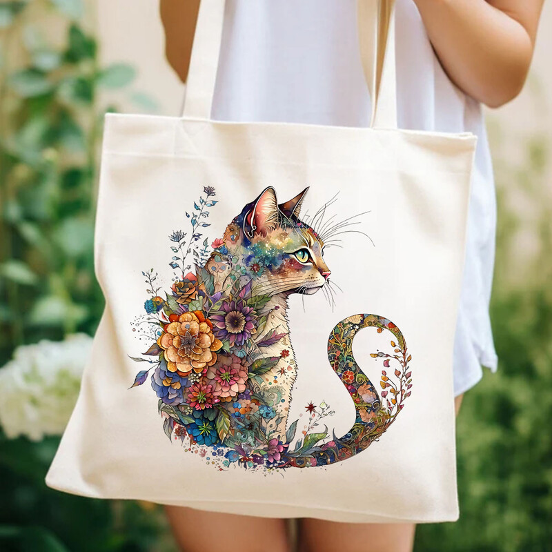 Dāvana kaķu mīļotājiem Mamma Dāvanas Tote Bag Pet Mom Sieviešu Eleganta rokassomiņa Liela ietilpība Sieviešu plecu somas Tirgus Iepirkšanās Tote