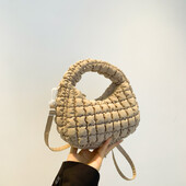 Genți de umăr matlasate Geantă pliată puffer pentru femei Geantă cu bule căptușită, tip nor, geantă moale, umflată, geantă șic, poșetă Nou