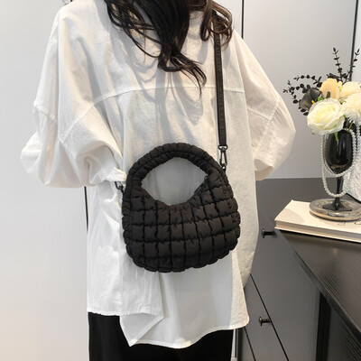 Genți de umăr matlasate Geantă pliată puffer pentru femei Geantă cu bule căptușită, tip nor, geantă moale, umflată, geantă șic, poșetă Nou