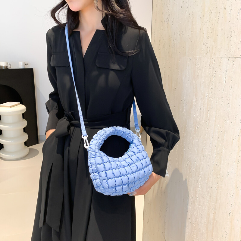 Genți de umăr matlasate Geantă pliată puffer pentru femei Geantă cu bule căptușită, tip nor, geantă moale, umflată, geantă șic, poșetă Nou