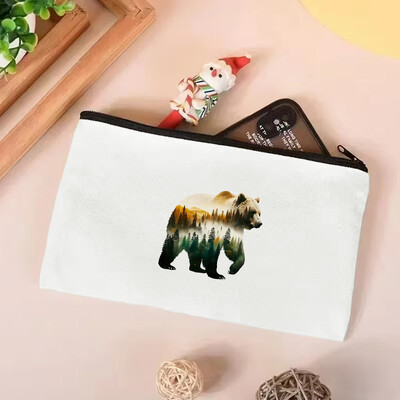 Slikovita mačka, lav, medvjed i vuk, ekološki prihvatljiva platnena torba za žene s velikim kapacitetom, izdržljiva i savršena za kupovinu