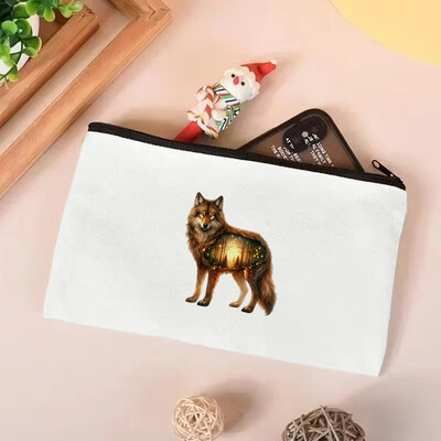 Slikovita mačka, lav, medvjed i vuk, ekološki prihvatljiva platnena torba za žene s velikim kapacitetom, izdržljiva i savršena za kupovinu