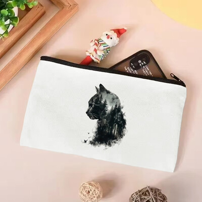 Slikovita mačka, lav, medvjed i vuk, ekološki prihvatljiva platnena torba za žene s velikim kapacitetom, izdržljiva i savršena za kupovinu