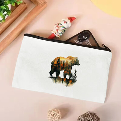 Slikovita mačka, lav, medvjed i vuk, ekološki prihvatljiva platnena torba za žene s velikim kapacitetom, izdržljiva i savršena za kupovinu