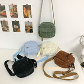 Geantă crossbody din velur pentru femei, geantă de umăr simplă cu mai multe straturi, geantă mică, pătrată, ghiozdan, geantă hobo, posetă de vacanță de călătorie