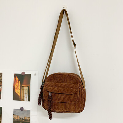 Geantă crossbody din velur pentru femei, geantă de umăr simplă cu mai multe straturi, geantă mică, pătrată, ghiozdan, geantă hobo, posetă de vacanță de călătorie