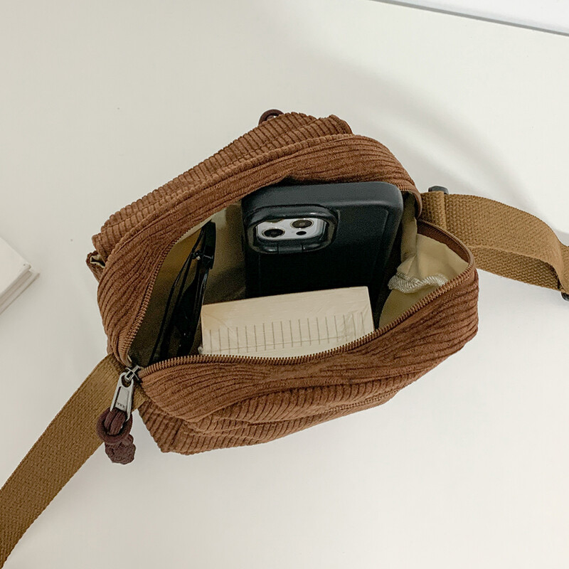 Geantă crossbody din velur pentru femei, geantă de umăr simplă cu mai multe straturi, geantă mică, pătrată, ghiozdan, geantă hobo, posetă de vacanță de călătorie