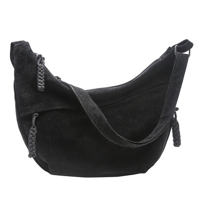 Genți Messenger Retro Crossbody pentru femei Faux Suede Culoare Pură Geantă Hobo de umăr de mare capacitate, iarna 2025 Cele mai noi genți de mână pentru doamne