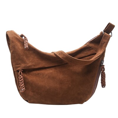 Genți Messenger Retro Crossbody pentru femei Faux Suede Culoare Pură Geantă Hobo de umăr de mare capacitate, iarna 2025 Cele mai noi genți de mână pentru doamne