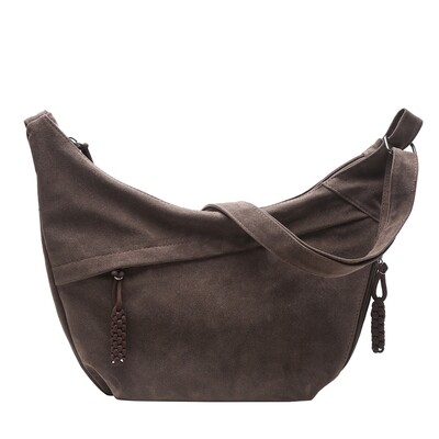 Genți Messenger Retro Crossbody pentru femei Faux Suede Culoare Pură Geantă Hobo de umăr de mare capacitate, iarna 2025 Cele mai noi genți de mână pentru doamne