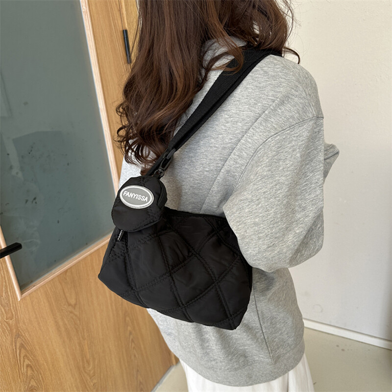 Geantă de umăr pentru femei, cu broderie cu diamante, cu geantă pentru monede