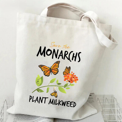 Genți de umăr pentru femei Fluture acuarelă Genți de mână cu flori în stil plantă Estetică Genți tote din pânză pentru adolescent Fluture vintage