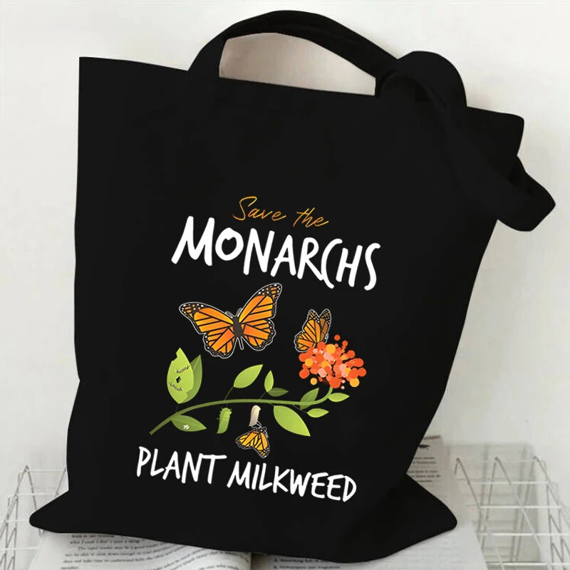 Genți de umăr pentru femei Fluture acuarelă Genți de mână cu flori în stil plantă Estetică Genți tote din pânză pentru adolescent Fluture vintage