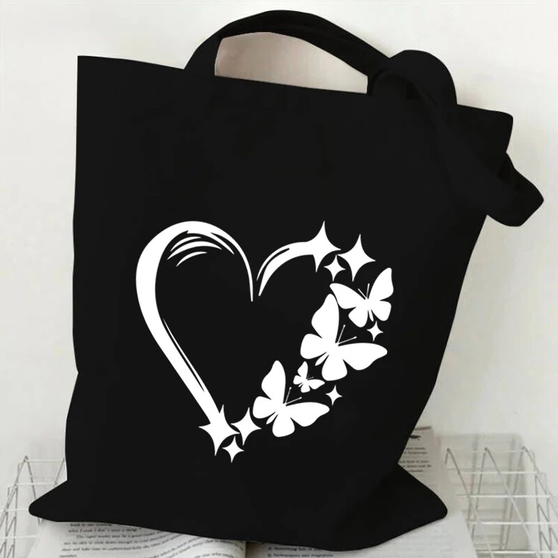 Genți de umăr pentru femei Fluture acuarelă Genți de mână cu flori în stil plantă Estetică Genți tote din pânză pentru adolescent Fluture vintage