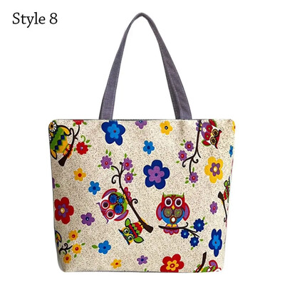 Lielas ietilpības plecu soma Mode retro ziedu kokvilnas auduma iepirkumu somas Rokassomas Grāmatu soma sievietēm