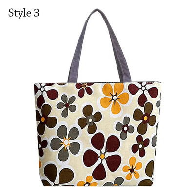 Lielas ietilpības plecu soma Mode retro ziedu kokvilnas auduma iepirkumu somas Rokassomas Grāmatu soma sievietēm