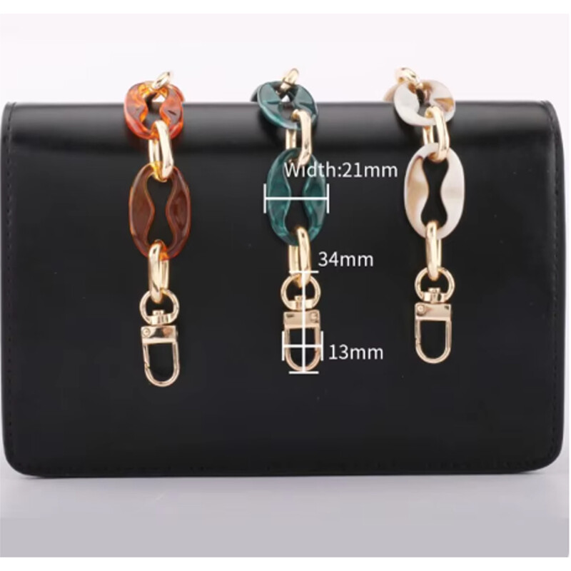 Lanț de genți din acril vintage Genți colorate detașabile Curea pentru geantă de mână Geanta de umăr Lanț din rășină multifuncțională pentru poșetă All-match