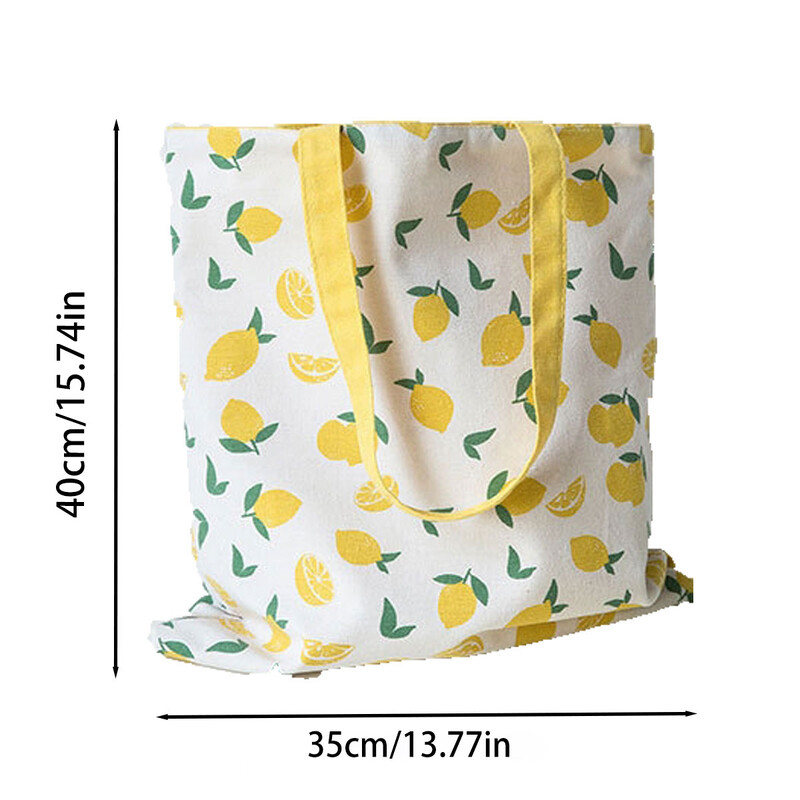 Žuto žuta limun nasumično otisnuta dvostruka dvostruka s platnenom ručnom torbom prijenosna torba za rame paket