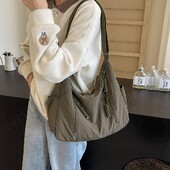 Geantă Crescent pentru femei Geantă crossbody din nailon Geantă de umăr de mare capacitate Geantă Hobo de culoare solidă Geantă ghiozdan de lucru Geantă de cumpărături pentru femei