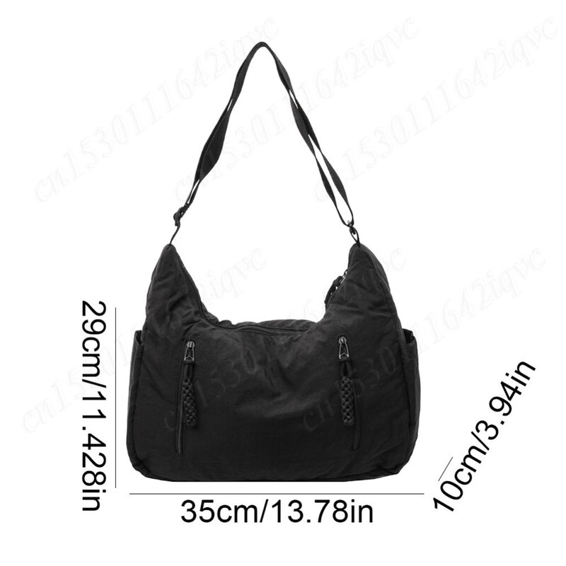 Geantă Crescent pentru femei Geantă crossbody din nailon Geantă de umăr de mare capacitate Geantă Hobo de culoare solidă Geantă ghiozdan de lucru Geantă de cumpărături pentru femei