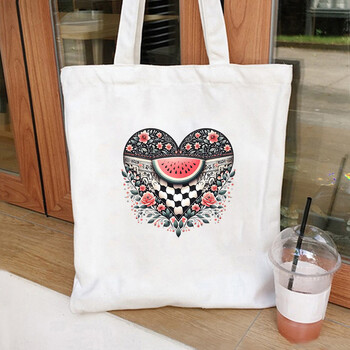 This Is Not A Watermelon Magritte Parody Carmelon Pattern Tote Bag Peace Canvas Shoulder Bag Γυναικεία επαναχρησιμοποιούμενη τσάντα αγορών