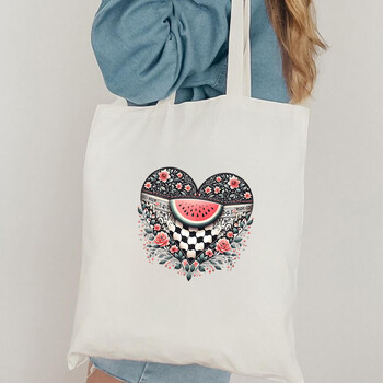 This Is Not A Watermelon Magritte Parody Carmelon Pattern Tote Bag Peace Canvas Shoulder Bag Γυναικεία επαναχρησιμοποιούμενη τσάντα αγορών