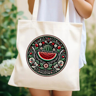 Love and Fair Not A Watermelon Print Tote Bags Studentska ženska torba na rame Shopping torba velikog kapaciteta Platnene ženske torbe