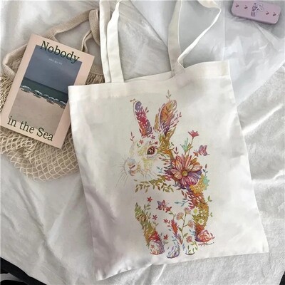 Torbica s mačjim cvijetom Ženska vintage estetika Kitten Design Torbe za kupnju Tinejdžerke Višekratna velika torba Ženske torbe na rame