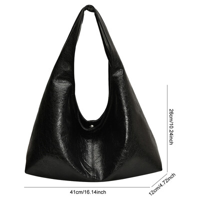Genți de umăr de epocă pentru femei Geantă mare Hobo Shopper de culoare solidă din piele moale PU Geantă de mână pentru subrat Geantă de călătorie pentru doamne
