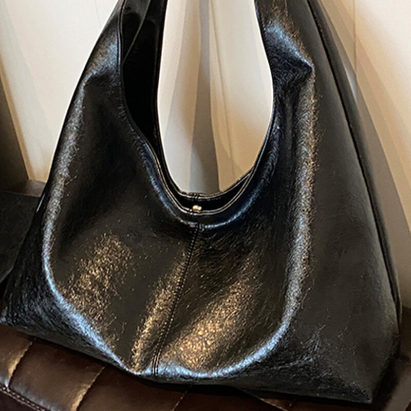 Genți de umăr de epocă pentru femei Geantă mare Hobo Shopper de culoare solidă din piele moale PU Geantă de mână pentru subrat Geantă de călătorie pentru doamne