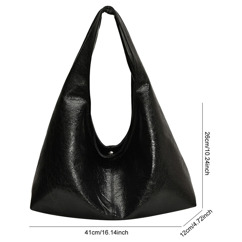 Genți de umăr de epocă pentru femei Geantă mare Hobo Shopper de culoare solidă din piele moale PU Geantă de mână pentru subrat Geantă de călătorie pentru doamne