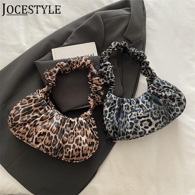 Ženska PU kožna torba na rame Leopard print torba ispod pazuha Trendy Clutch torbica Hobo torba za putnu kupovinu