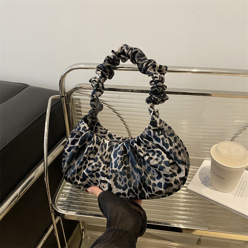 Geantă de umăr din piele PU pentru femei Geantă la subrat cu imprimeu leopard Poșetă la modă poșetă Geantă hobo pentru cumpărături de călătorie